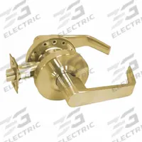 TELL MANUFACTURING Door Lever Lockset: Privacy Lever Locksets, Brass (MPN L2040-8-US3). Key specifications — Ligature Resistance: Not Ligature-Resistant; Brand: TELL MANUFACTURING; Lockset Function ANSI Code: F76; Visual Indicator Message: No Message; Lockset Style: Rose; Finish: Bright Brass-Plated, Clear Coated.