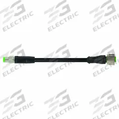MURRELEKTRONIK Cordset: M8 Male Straight X M12 Female Straight, PVC, Black, 3 m Cable Lg (MPN 7000-88241-6100300). Key specifications — Cable Jacket Color: Black; IP Rating: IP66K; Wire Size: 24 AWG; Brand: MURRELEKTRONIK.