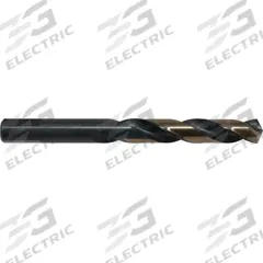 CLE-LINE Mechanics Length Drill Bit: 9/64", 135° Split Point, Black & Gold HSS, 3-Flats Shank (MPN C23835). Key specifications — attr1233794: 0.1406.