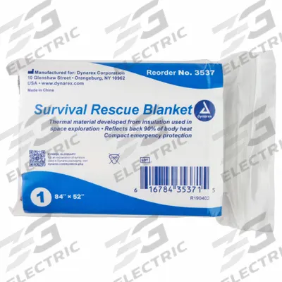 DYNAREX Survival Rescue Blanket: Poly-Film, Silver, 52 in Wd - Heat-Reflective Disposable Blankets