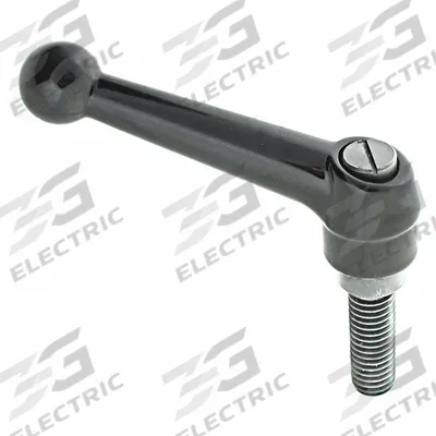 APPROVED VENDOR Adjustable Handle: Zinc w/ SS Thread, 1/2"-13 - Ball-Style Adjustable Handles with Threaded Stud