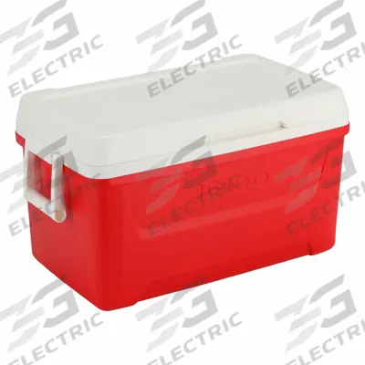 IGLOO Chest Cooler: Red, 76 Cans, 48 qt Cooler Capacity - Standard Chest Coolers