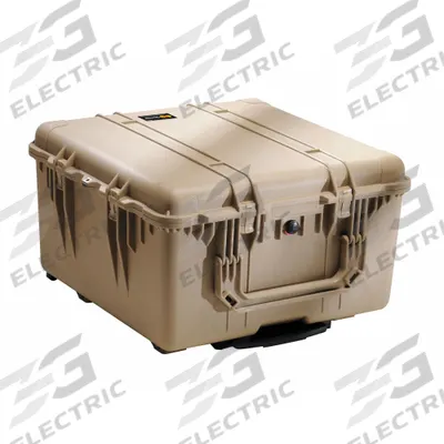 PELICAN Protective Case: 24 in x 23 3/4 in x 12 7/8 in Inside, No Foam, Beige, 4 Wheels - Standard Protective Transport Cases