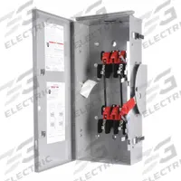 SIEMENS Safety Switch: Non-Fusible, 100 A, Single Phase, 240V AC, Galvanized Steel, Indoor/Outdoor (MPN DTGNF223R). Key specifications — attr867131: SIEMENS.