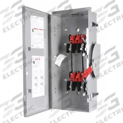 SIEMENS Safety Switch: Non-Fusible, 100 A, Single Phase, 240V AC, Galvanized Steel, Indoor/Outdoor (MPN DTGNF223R). Key specifications — attr867131: SIEMENS.