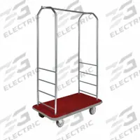 CSL Bellman Cart: 1 in Frame Dia, 43 in Overall Lg, 23 in Overall Dp, 72 1/2 in Overall Ht, Red (MPN 2099GY-040-RED). Key specifications — Brand: CSL; Frame Finish: Stainless Steel; Product Type: Bellman Cart; Caster Type: Polyurethane Swivel Casters.