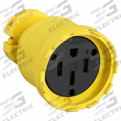 APPROVED VENDOR Straight Blade Connector: 14-50R, 125/250V AC, 50 A, 3 Pole, 4 Wire, Yellow (MPN C1450DF)