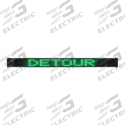 FEDERAL SIGNAL LED Message Display Sign: Indoor/Outdoor, 1 Faces, Brackets, 3 in Overall Ht (MPN MB1-G) - Safety