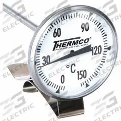 THERMCO Dial Pocket Thermometer: 0°C to 150°C, +/- 1% Accuracy, 8 in Stem Lg, Celsius (MPN ACCG150C). Key specifications — Accuracy: +/- 1%; Brand: THERMCO; Temperature Units: Celsius.