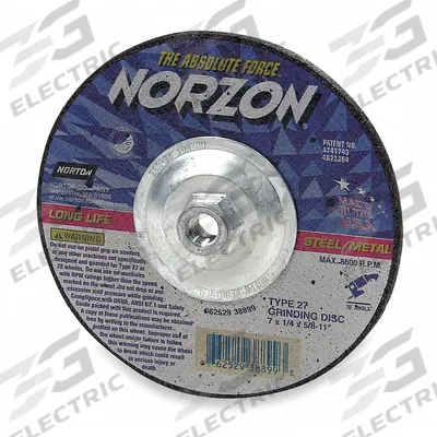 NORTON Cut-Off & Grinding Wheel: Type 27, 4 1/2" x 1/8" x 5/8"-11, Ceramic, 24 Grit - Cool-Cutting Combination Wheels for Carbon & Stainless Steel