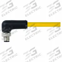 Cordset: M12 Male Right Angle X Bare Wire, 4 Pins, Yellow, TPE, 10 m Cable Lg, 12 A Max Current (A) (MPN 7700-P4111-U0C1000). Key specifications — Cable Jacket Color: Yellow; End 1 Gender: Male; End 1 Mounting Orientation: Right Angle; End 2 Connection Type: Bare Wire; IP Rating: IP67; Brand: MURRELEKTRONIK; Wire Size: 16 AWG; Cable Jacket Material: TPE.