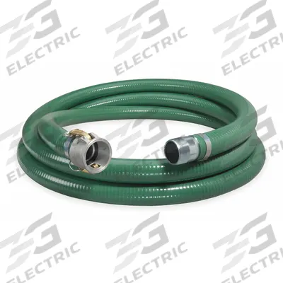 CONTINENTAL Water Suction and Discharge Hose: 3 in Hose Inside Dia., 65 psi, Green - PVC Water Suction & Discharge Hose Assemblies with Rigid PVC Helix Reinforcement