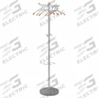ALBA Coat Tree: 4 Hooks, 68 1/2 in Overall Ht, 18 7/8 in Overall Wd, 14 in Overall Dp, Steel/Wood (MPN ABAPMWAVE). Key specifications — Color: Silver; Finish: Epoxy Painted; Material: Wood.