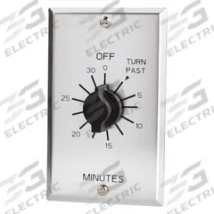 TORK Spring-Wound Timer: 30 min Max, 5 min Min, SPDT, 125V AC, Wall Plate Included, Silver (MPN C530M). Key specifications — Brand: TORK; Includes Hold: No Hold Included.