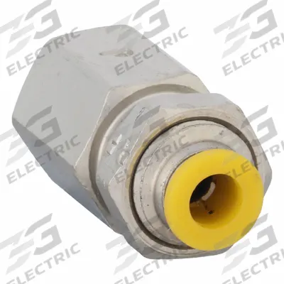 PARKER Push-Fit Adapter Fitting: 6 mm OD x 1/4 in Pipe Size, Push-to-Connect x BSPP - Nickel-Plated Brass Tube Fittings