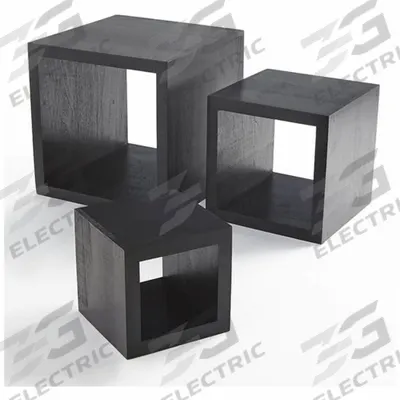 AMERICAN METALCRAFT Riser Set: Black, Wood, 3 Pieces, 9 1/2 in Overall Wd - Buffet Riser Sets