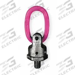 RUD CHAIN Hoist Ring: Pivot/Swivel, Steel w/Pink Powder-Coated Bail, M24-3, Max. 8,820 lb, Lifting (MPN 7989082). Key specifications — Brand: RUD CHAIN; Thread Size: M24-3; Operation: Lifting.