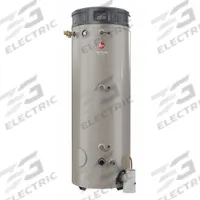 RHEEM Commercial Gas Water Heater: Natural Gas, Low NOx, 100 gal, 199,900 BTU, 77.5 in Ht (MPN GHE100SU-200). Key specifications — Display Sell UOM: EA; Market: Commercial; Standards: NSF; Sub-brand: Triton; Brand: RHEEM; Low NOx: Yes; Water Connection Location: Side; Fuel Type: Natural Gas.