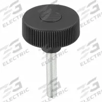 Hand Knob: Knurled, Plastic w/ Steel Thread, M12 Thread, 60 mm Thread Lg, 63 mm Dia, Gray (MPN K0260.5312X60). Key specifications — Brand: KIPP; Color: Gray.