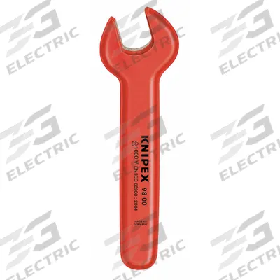KNIPEX Open End Wrench: Alloy Steel, Chrome, 14 mm Head Size, 5 3/8 in Overall Lg - Metric, Single End, Open End Wrenches