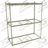 TENNSCO Boltless Shelving: Starter, Medium-Duty, 69 in x 30 in, 84 in Overall Ht, 4 Shelves, Open (MPN ZKMS-693084). Key specifications — Finish: Powder Coated; Maximum Post Load Capacity: 8,000 lb with Beams Evenly Spaced at 24 in; Decking Material: None; Color: Sand; Beam Profile: Z-Beam; Brand: TENNSCO; Side Panel: Open.