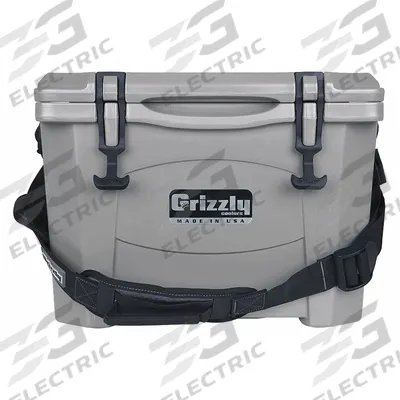 GRIZZLY COOLERS Marine Chest Cooler: Gray, 15 Cans, 15 qt Cooler Capacity - Heavy-Duty Chest Coolers