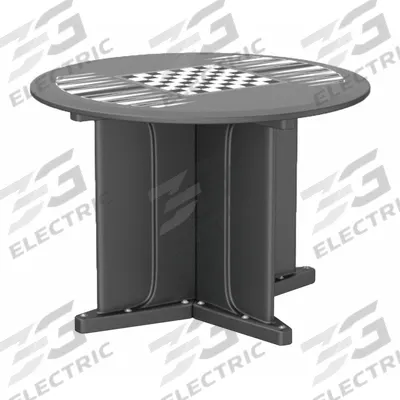 CORTECH Table: 29 in Overall Ht, 42 in Overall Dia, Game Top Included, Ballast Accepted - Round X-Base Tables