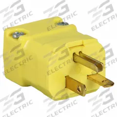 HUBBELL Straight Blade Plug: 6-20P, 250V AC, 20 A, 2 Pole, 3 Blade, Yellow (MPN HBL5464VY)