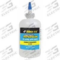 VIBRA-TITE Instant Adhesive: 311, Gen Purpose, 1 lb, Bottle, Clear, Thick Liquid, No VOC (MPN 31154). Key specifications — Series: 311; Standards: A-A-3097 Type II Class 3; Primary Applications: General Purpose; Materials Bonded: Rubber; Brand: VIBRA-TITE; Secondary Compatible Materials: Metals.