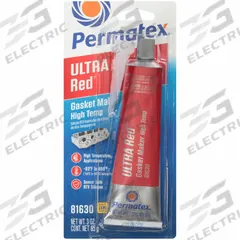 PERMATEX RTV Gasket Maker: Ultra Red® RTV, 3 oz, Tube, Red, High-Temp Resistant (MPN 81630). Key specifications — Color: Red.