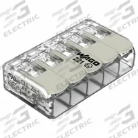WAGO Lever Wire Connector: 5 Port, 24 AWG – 12 AWG Solid Wire Size Range, 20 A, 440 V, 221 Ex Series (MPN 221-485). Key specifications — Brand: WAGO; Product Type: Lever; Series: 221 Ex.