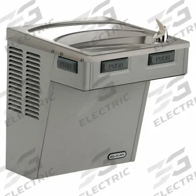 ELKAY Drinking Fountain: On-Wall, 20 5/8 in Ht, Front Pushbar/Side Pushbar, 8 gph @ 50°F - On-Wall Single Drinking Fountains