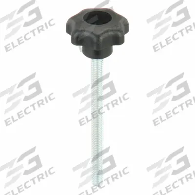 KIPP Hand Knob: 7 Point, Plastic w/ Steel Thread, M5 Thread, 60 mm Thread Lg - 7-Arm Knobs with Threaded Stud