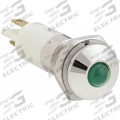 APPROVED VENDOR Raised Panel Light: 10 mm Panel Mounting Hole Dia, LED, Green, Raised Head, M10 (MPN 24M077). Key specifications — Brand: APPROVED VENDOR; Electrical Connection: 0.11 Male Quick Disconnect.