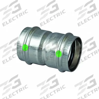 VIEGA PROPRESS Crimp Coupling Fitting: 3/4 in CTS x 3/4 in CTS Size, Straight - Potable Water Stainless Steel Press Tube Fittings