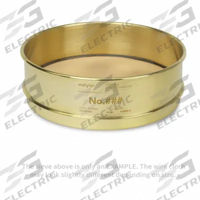 ADVANTECH Standard Brass Cloth Test Sieve: Brass, 8 in Outside Dia - Standard Brass Cloth Test Sieves