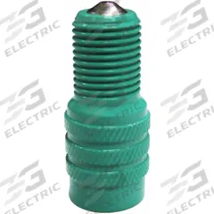HALTEC Valve Cap: Tire Valve Caps, Double Seal, Round, Green, 1 in Overall Lg, 1/4 in Overall Dia (MPN DS-1G). Key specifications — Compatible Valve Size: Standard Bore; Color: Green; Product Type: Tire Valve Caps; Shape: Round; Design: Double Seal; Compatible Thread Size: 0.305-32; Finish: Anodized; Material: Brass.