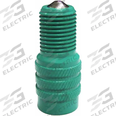 HALTEC Valve Cap: Tire Valve Caps, Double Seal, Round, Green, 1 in Overall Lg