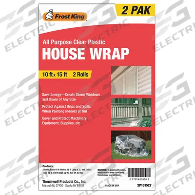 FROST KING Window Insulation Kit: 15 ft Overall Lg, 10 ft Overall Wd, Plastic Film - Polyolefin Shrink and Seal Window Kit