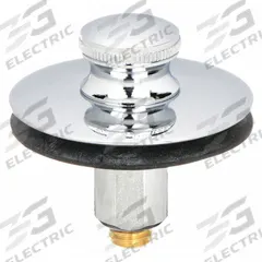 WATCO Drain Stopper: Brass, Chrome-Plated, 2 in Overall Dia, Push and Pull, 2 in Fits Drain Size (MPN 38516-CP). Key specifications — Color: Silver; Material: Brass.