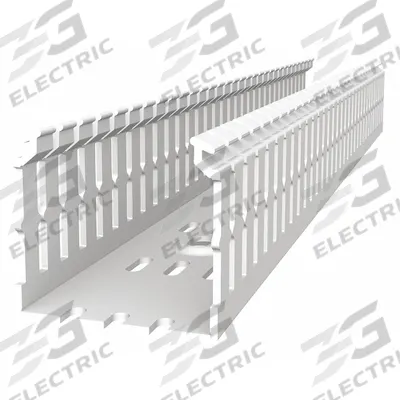 THOMAS & BETTS Wiring Duct: 1 in Nom Wd, 1.3 in Slot Ht, 2 in Nom Ht, 0.2 in Slot Wd, PVC - Screw-Mount Slotted Wiring Ducts & Snap-On Covers
