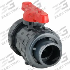 ASAHI Manual Two-Way Ball Valve: 1 1/2 in, PVC, Straight, 150 psi Max. Pressure (CWP), One-Piece (MPN 1605015). Key specifications — Brand: ASAHI; Handle: Tee.