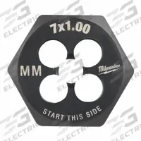 MILWAUKEE Hex Threading Die: M7x1 Metric, 1 in Hex Wd, Black Oxide Carbon Steel (MPN 49-57-5341)
