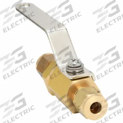APPROVED VENDOR Manual Two-Way Ball Valve: 1/4 in, Brass, Straight, Compression x Compression - Mini Brass Ball Valves