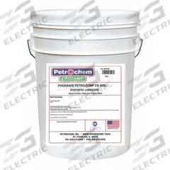 PETROCHEM Compressor Oil: 5 gal, Pail, 15 SAE Grade, 46 ISO Viscosity Grade, 130 Viscosity Index (MPN PETRO-COMP FG-40XL-005). Key specifications — attr59744: 130; attr59746: 46; attr59736: Yes; attr59735: Pail; attr59738: Petro-Comp FG-40Xl; attr59749: 15.
