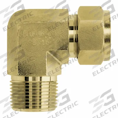BRENNAN INDUSTRIES Compression Fitting Elbow: 1/16 in OD x 1/16 in Pipe Size, Tube x MNPT - Clean & Bagged Double-Ferrule Brass Compression Fittings
