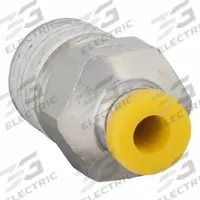 PARKER Push-Fit Adapter Fitting: 4 mm OD x 1/4 in Pipe Size, Push-to-Connect x BSPT, Brass, Silver (MPN W68PLP-4M-4R). Key specifications — Brand: PARKER.