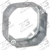 RACO Extension Ring: Steel, Gray, For 2 Gangs, 1.5 in Overall Dp, 4 in Overall Wd, 4 in Overall Lg (MPN 128). Key specifications — Brand: RACO; For Number of Gangs: 2; Accessory Type: Extension Ring; Color: Gray; Material: Steel.