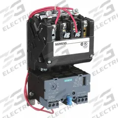 SIEMENS NEMA Magnetic Motor Starter: Non-Reversing, 3 Poles, NEMA Size 1-3/4, 40 A, 120V AC Coil (MPN 14EUE32AF). Key specifications — Brand: SIEMENS; Auxiliary Contact Form: 1NO; Coil Voltage: 110/120V AC; Phase: Three; Terminal Connection Type: Screw Terminals; Auxiliary Contacts Included: 1NO; Signaling Features: Pilot Light; Thermal Units Required: None (Not Applicable to Electronic Overloads).