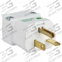 HUBBELL Straight Blade Plug: Hospital Grade, 6-20P, 250V AC, 20 A, 2 Pole, 3 Blade, White (MPN HBL8464V)